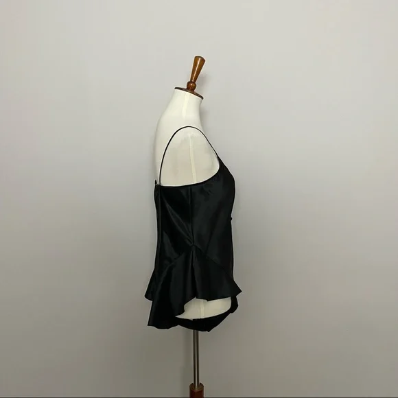 Vintage Victorias Secret Nighty Body Suit Silky Plunge Covered Button Black - Picture 6 of 15